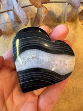 Black Banded Agate & Quartz Heart SKU 26744