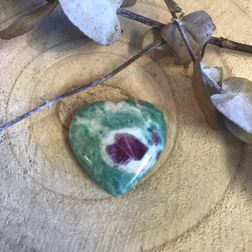 Ruby Fuchsite Heart SKU 19274A