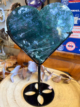 Moss Agate Heart in Stand SKU 26487