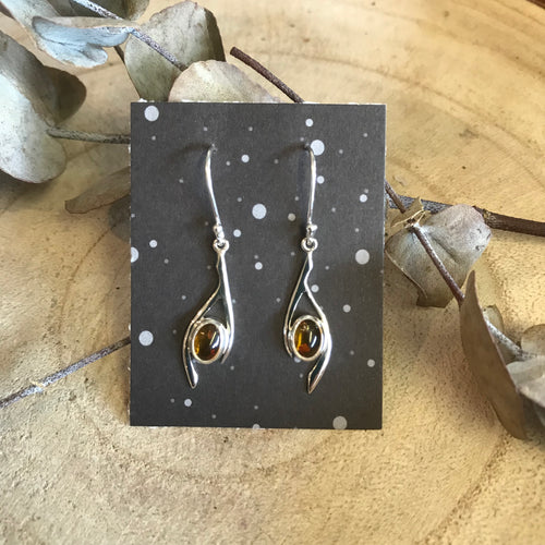 Sterling Silver Baltic Amber Earrings SKU 22695