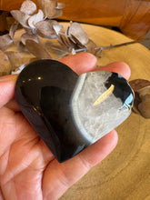Black Agate & Quartz Heart SKU 24364