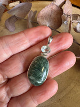 Entia Sterling Silver Seraphinite & White Topaz Pendant SKU 25798