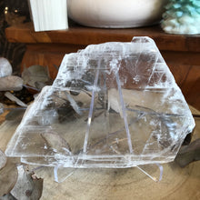 Selenite Slice on Stand SKU 23000