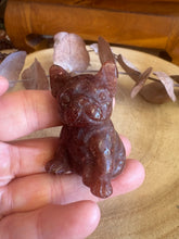 Strawberry Quartz Dog Carving SKU 25592