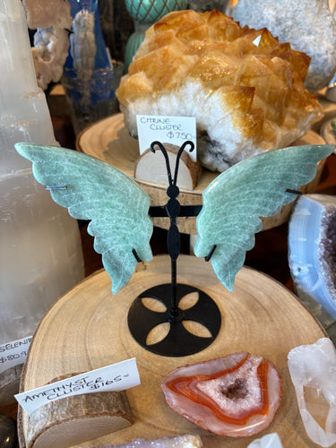 Green Aventurine Butterfly on Stand SKU 25312