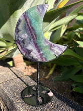 Rainbow Fluorite Moon on Stand SKU 26395