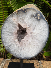 Agate & Quartz Druzy Geode on Stand SKU 25381