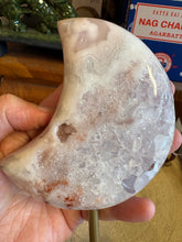 Pink Amethyst Moon on Stand SKU 26269