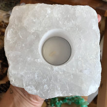 Clear Quartz Chunk Candleholder SKU 23158