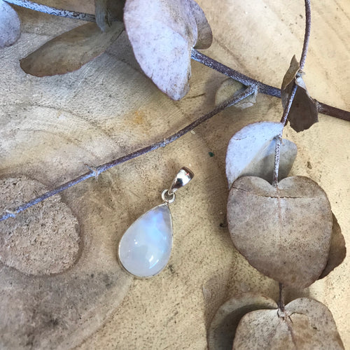Sterling Silver Rainbow Moonstone Pendant SKU 23213