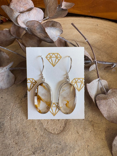 Entia Sterling Silver Golden Healer Quartz Earrings SKU 24241