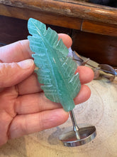 Green Aventurine Leaf Carving on Stand SKU 26836GA