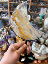 Golden Healer Quartz Moon on Stand SKU 26490