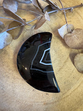 Black Banded Agate Crescent Moon SKU 23917