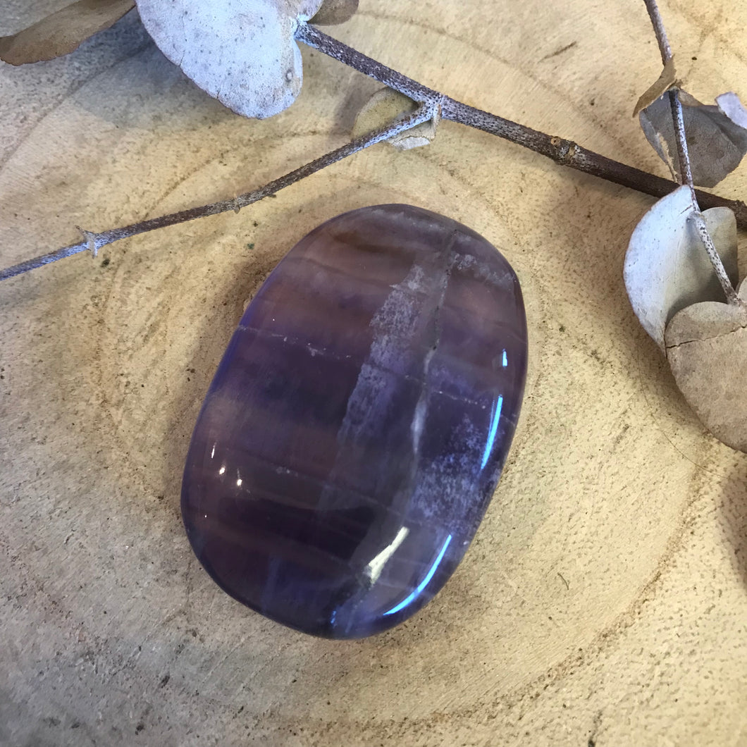Purple Fluorite Palm Stone SKU 23054