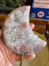 Pink Amethyst Moon on Stand SKU 26266