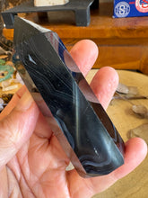 Black Agate & Quartz Point SKU 24340