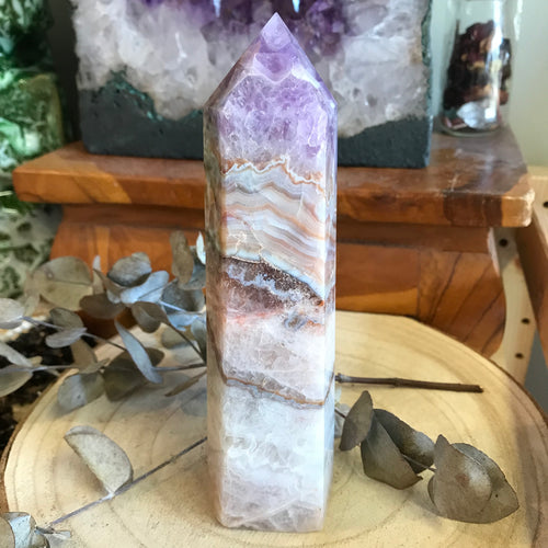 Amethyst & Crazy Lace Agate Point SKU 22532