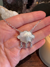 Entia Sterling Silver Mother of Pearl Cloud & White Topaz Raindrop Necklace SKU 25801