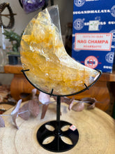 Golden Healer Quartz Moon on Stand SKU 26491