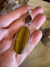 Entia Sterling Silver Red & Gold Tiger Eye Pendant SKU 24856
