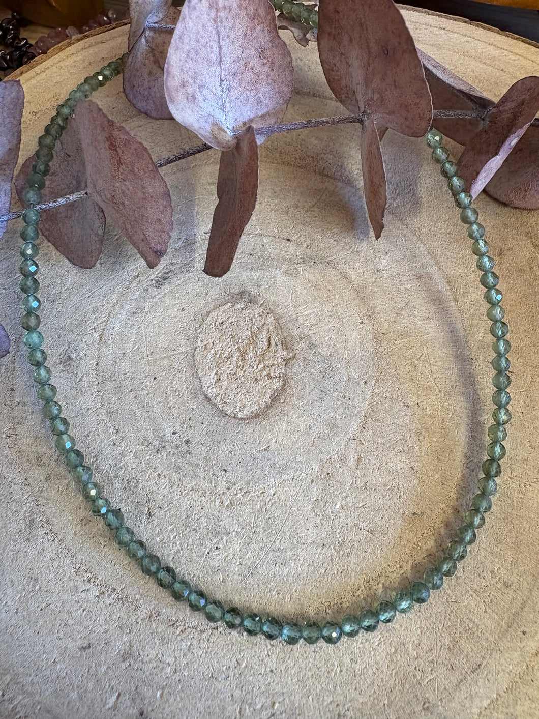 Entia Green Aventurine Facet Cut Bead Necklace SKU 25562