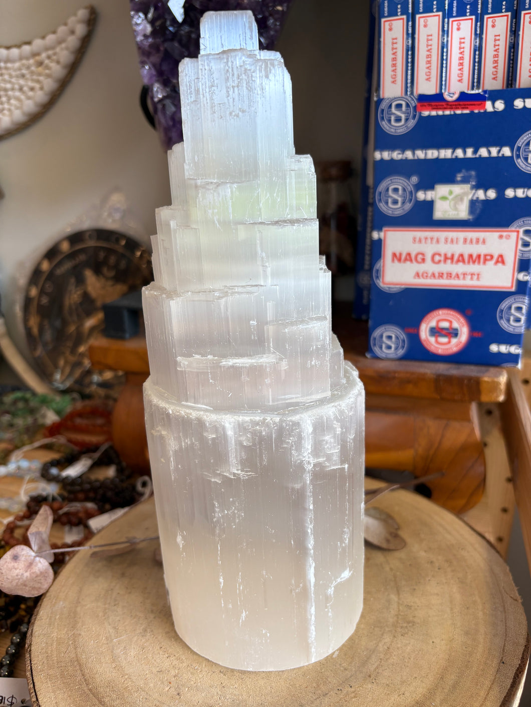 Selenite 25cms Tower SKU 25516