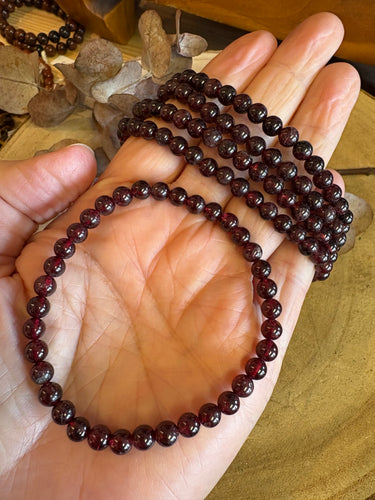 Garnet 6mm Bead Bracelet SKU 25249