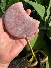 Pink Amethyst Moon on Stand SKU 26268