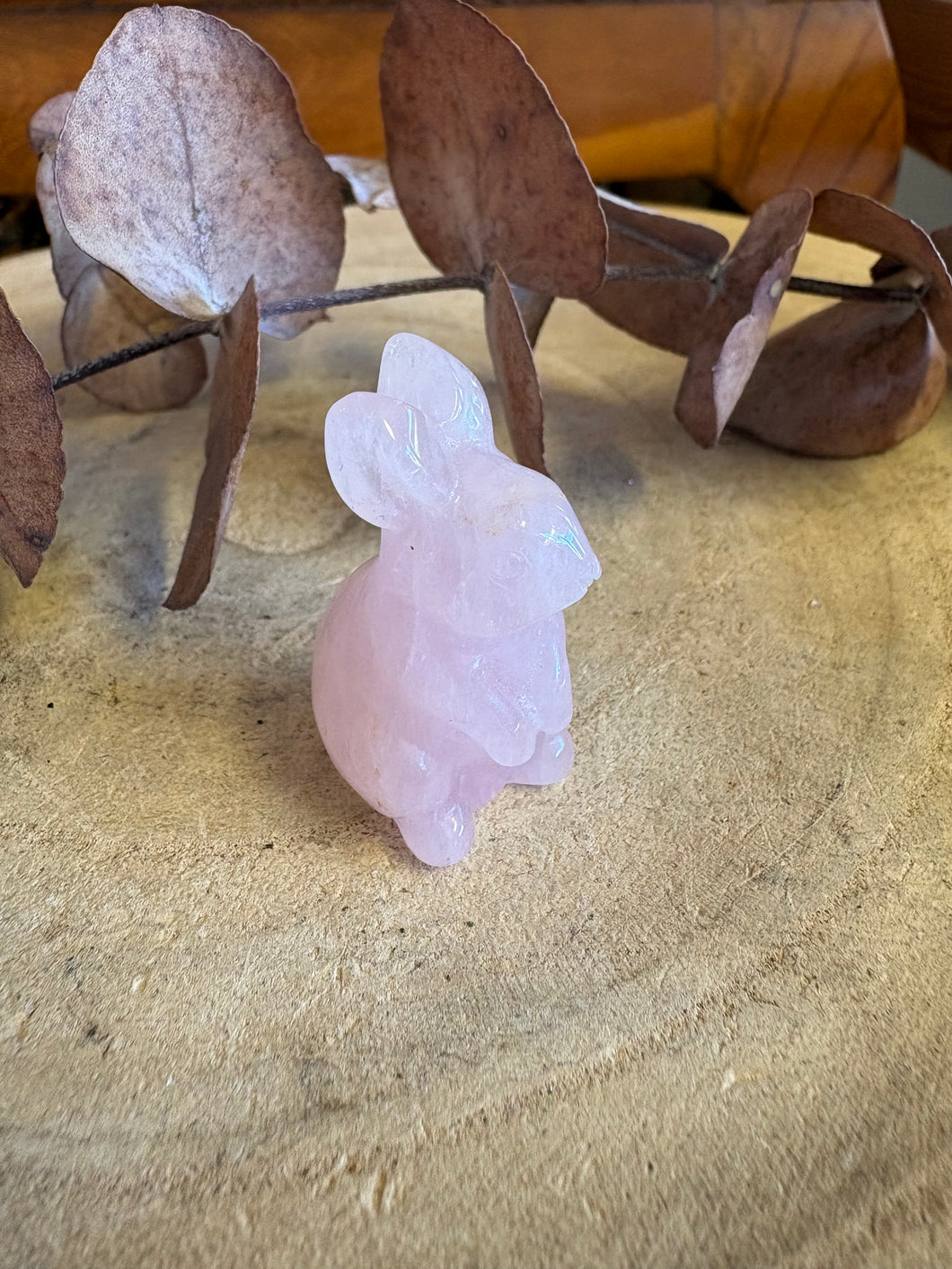 Rose Quartz Rabbit Carving SKU 25696