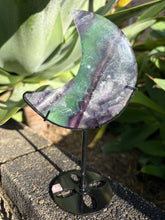 Rainbow Fluorite Moon on Stand SKU 26395