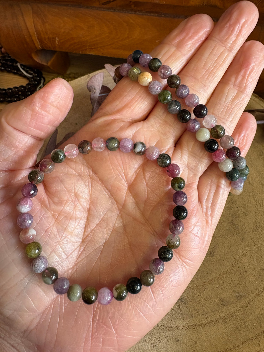 Mixed Tourmaline 6mm Bead Bracelet SKU 26113