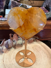 Golden Healer Quartz Heart in Stand SKU 26797
