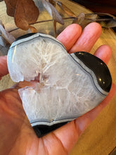 Black Banded Agate & Quartz Heart SKU 26736