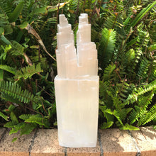Selenite Large Twin Peaked Tower SKU 23111
