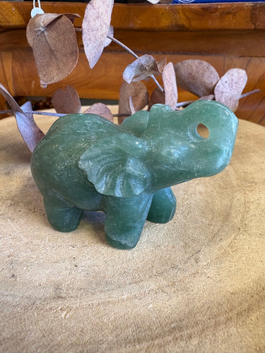 Green Aventurine Elephant Carving SKU 25591A
