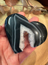 Black Banded Agate & Quartz Heart SKU 26739