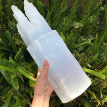 Selenite Large Twin Peaked Tower SKU 23111