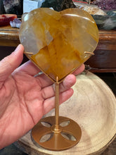Golden Healer Quartz Heart in Stand SKU 26797