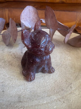 Strawberry Quartz Dog Carving SKU 25592A