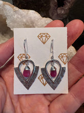 Entia Sterling Silver Ornate Ruby Earrings SKU 25805