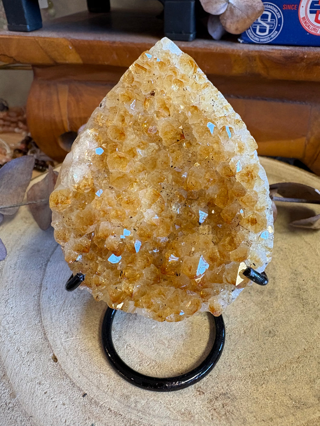 Citrine Teardrop Cluster in Stand SKU 26557