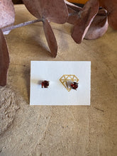 Sterling Silver Garnet Stud Earrings SKU 25557