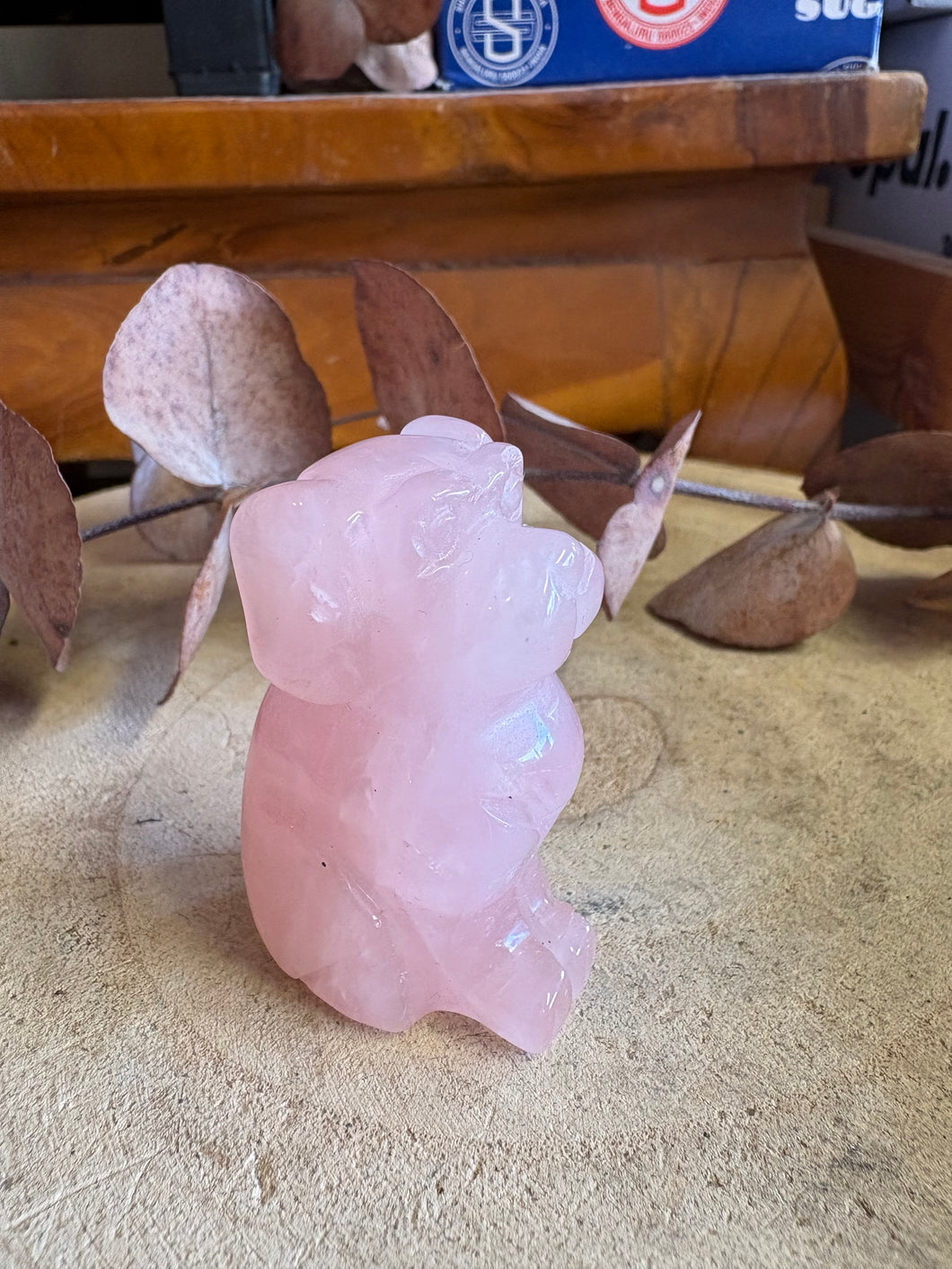 Rose Quartz Dog Carving SKU 26088RQD