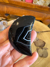 Black Banded Agate Crescent Moon SKU 23917