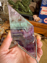 Rainbow Fluorite Diamond on Stand SKU 26450