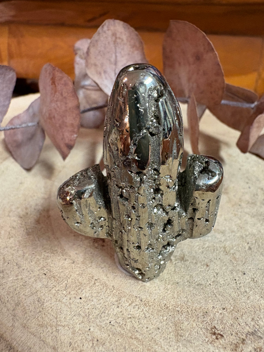 Pyrite Cactus Carving SKU 26359