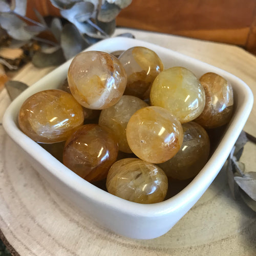 Golden Healer Quartz Round Tumblestones SKU 22451