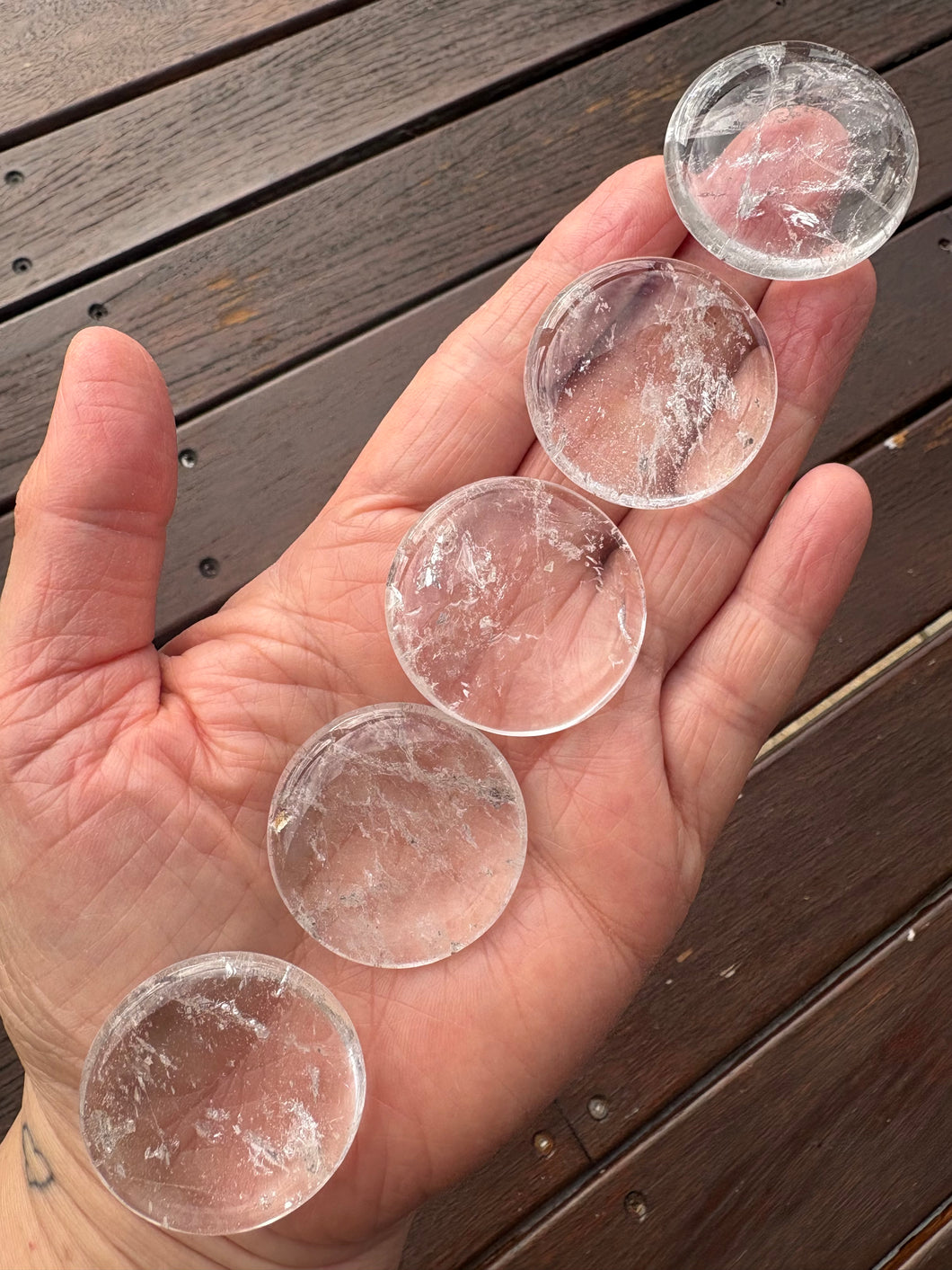 Clear Quartz Rounded Smooth Stones SKU 26254