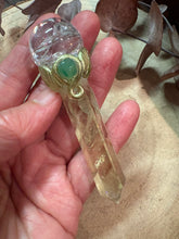 Lemon Quartz, Clear Quartz & Green Aventurine Crystal Wand SKU 26700